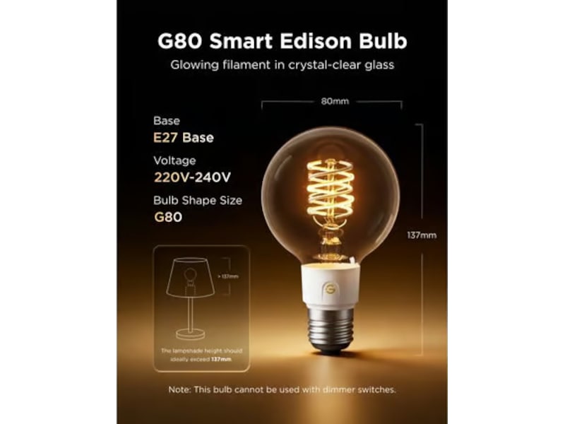 Govee E27 Smart Edison G80 Pære 500lm Lyspærer & LED-pærer