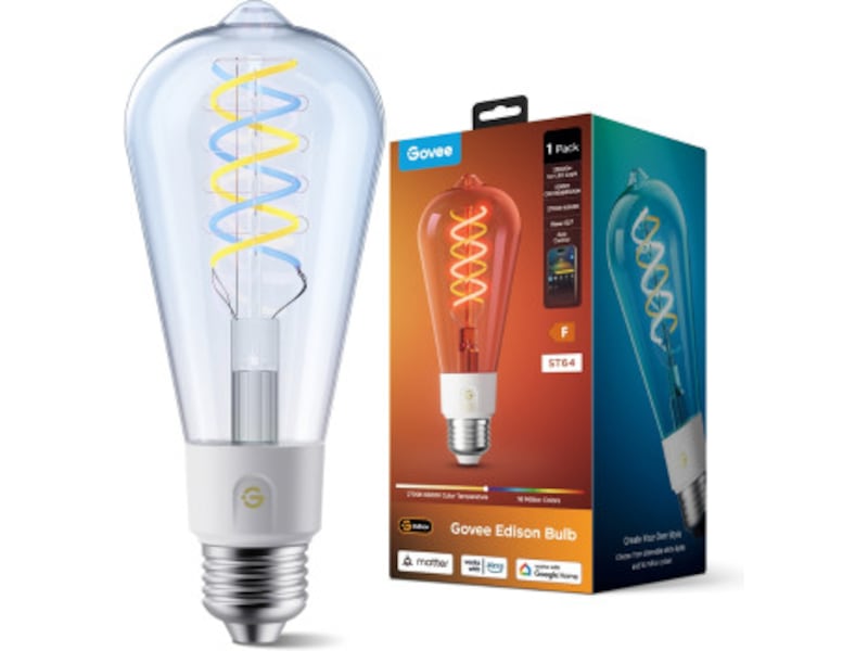 Govee Smart Edison Pære E27, RGBWW LED Lampe ST64 Lyspærer & LED-pærer