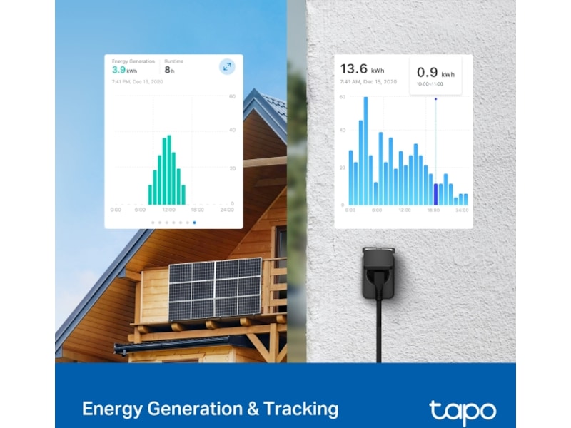 TP-Link Tapo P410M Smart Wi-Fi Utendørskontakt 3-pack Smart strømstyring