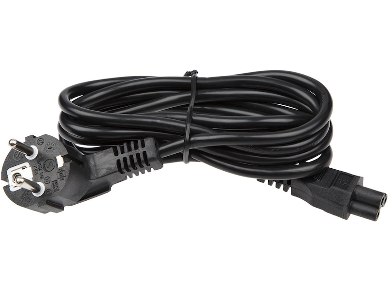 C5 til Schuko Strømkabel 2m (sort) Strømkabler