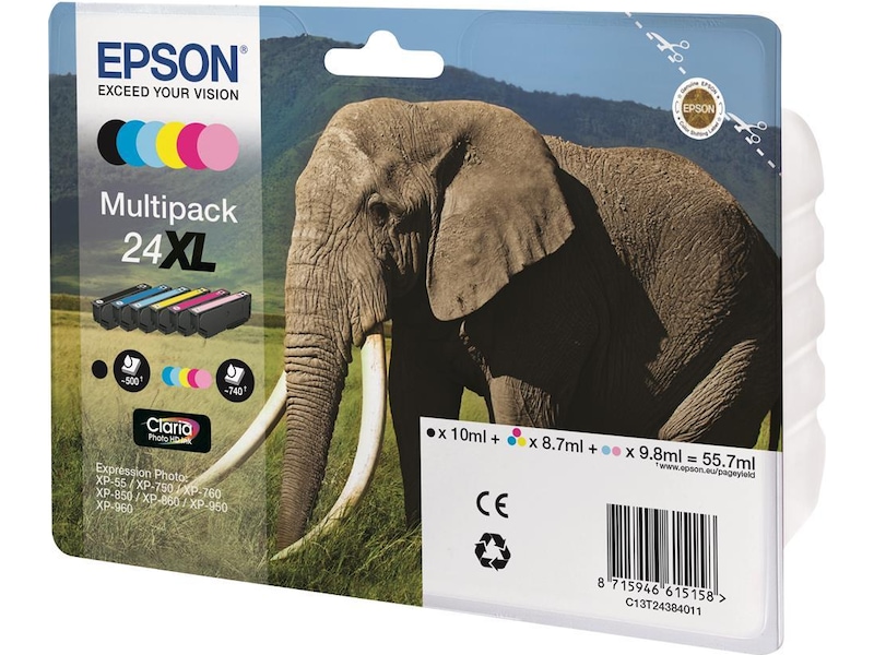 Epson 24XL Multipack 6-pack Claria Foto Blekk Blekkpatroner
