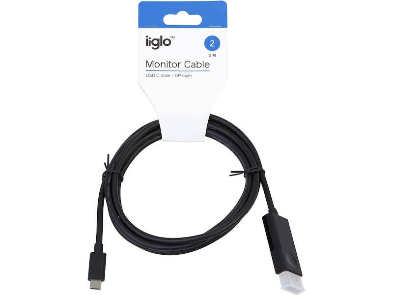 USB-C til Displayport kabel 2m (sort) Monitorkabler