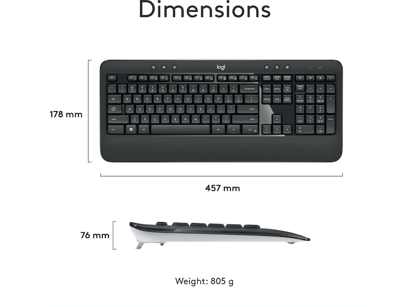Logitech MK540 Advanced Combo Trådløs Mus & tastatur -kombipakker