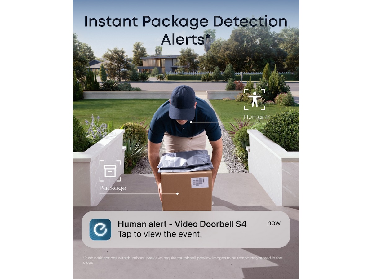 Eufy Video Doorbell S4 + Mini Chime Ringeklokker