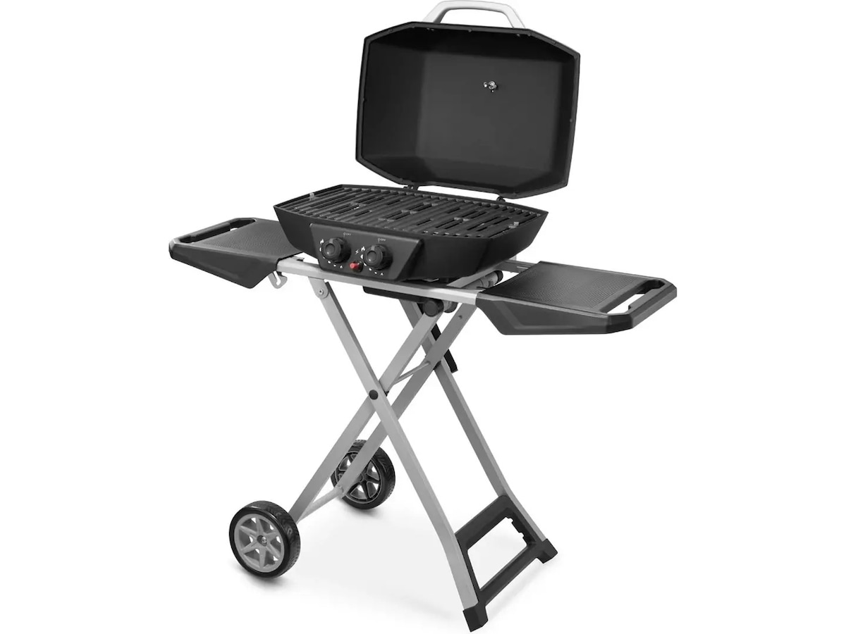 Bærbar gassgrill med dobbelbrenner 4,5 kW Grill