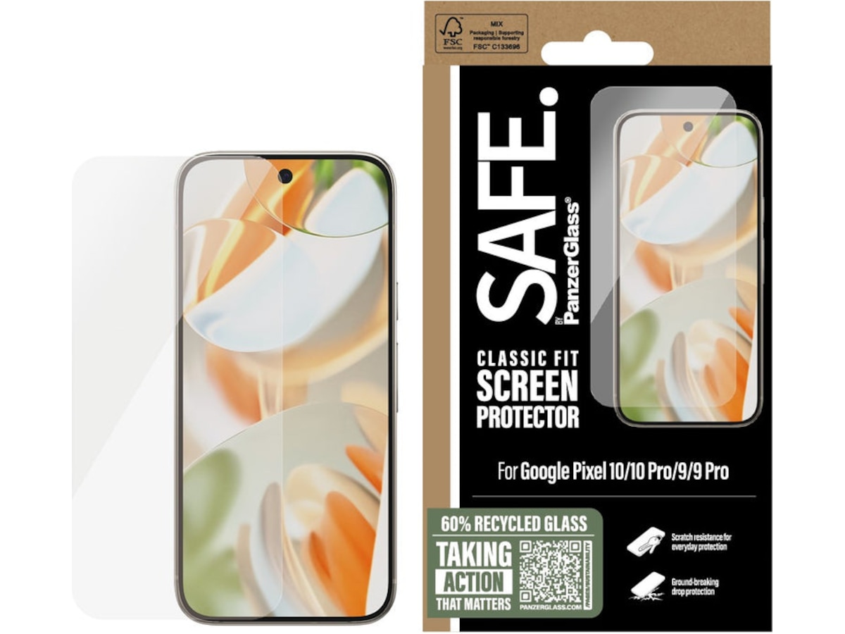 PanzerGlass SAFE. Pixel 10/10 Pro/9/9 Pro Skjermbeskytter Skjermbeskytter
