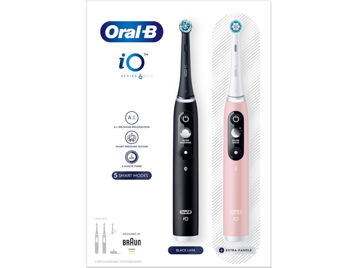 Oral-B iO6 Elektrisk Tannbørste (sort lava & pink sand) Elektriske tannbørster