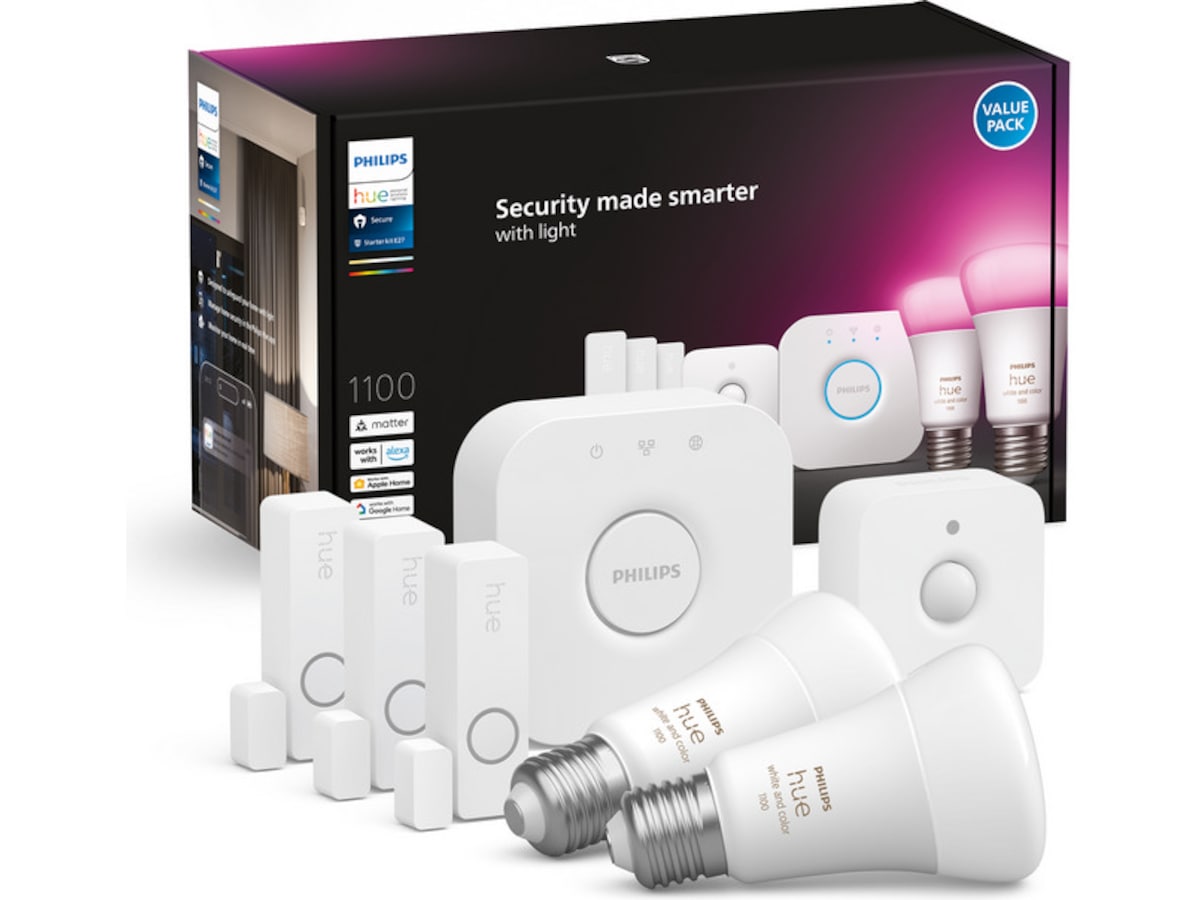 Philips Hue Secure Sensor WCA E27 startpakke Sensorer