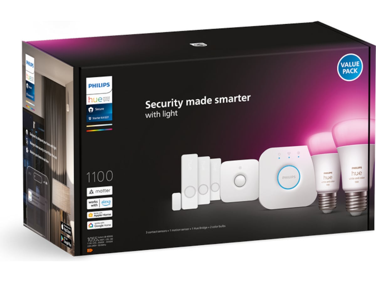 Philips Hue Secure Sensor WCA E27 startpakke Sensorer