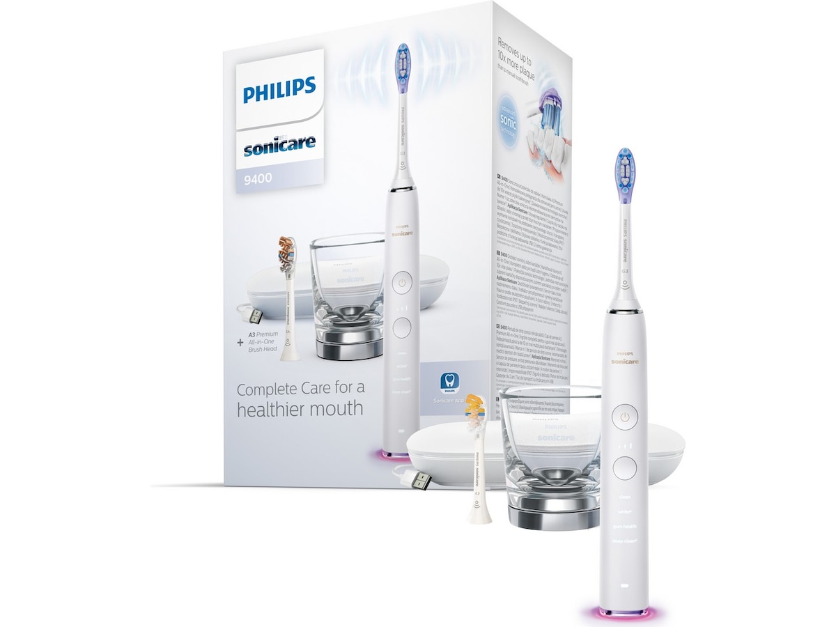 Philips DiamondClean Smart 9400 Sonic eletrisk tannbørste HX9917/88 (hvit) Elektriske tannbørster