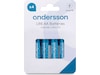 Andersson AA batteri, 2x4-pk Batterier til generell bruk