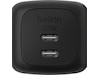 Belkin dual USB-C PD GaN vegglader (sort) Mobilladere