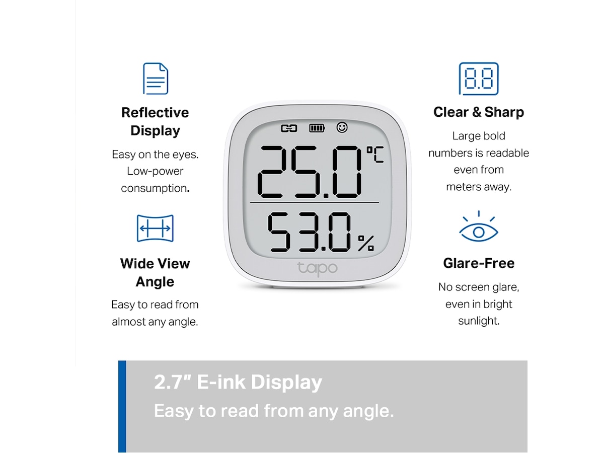 Tapo T315 V1.2 Smart temperatur- og fuktighetsmåler Sensorer