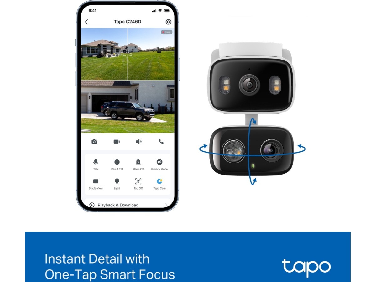 TP-Link Tapo C246D  Indoor/Outdoor Dual Lens overvåkningskamera Overvåkningskameraer