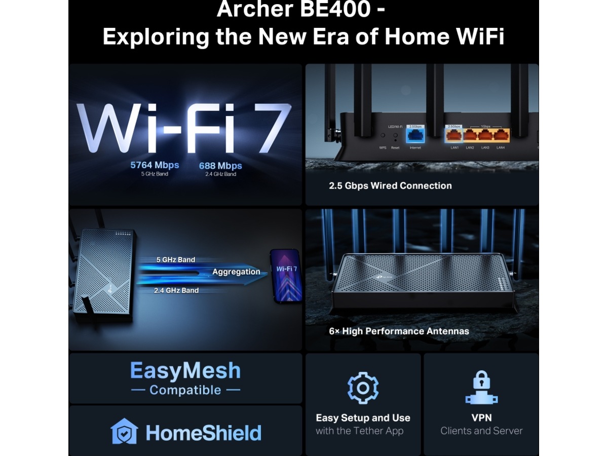 TP-Link Archer BE400 router -B-Grade Demo nettverk