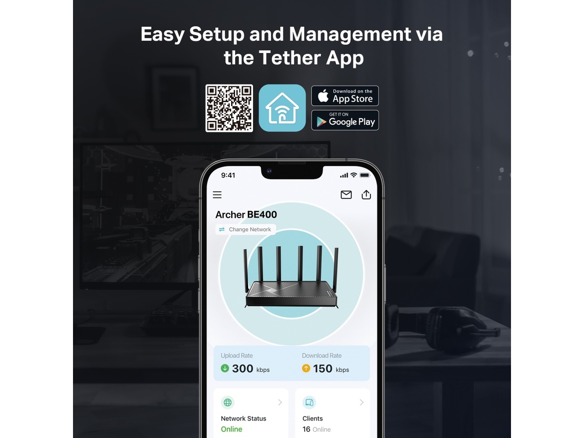 TP-Link Archer BE400 router -B-Grade Demo nettverk
