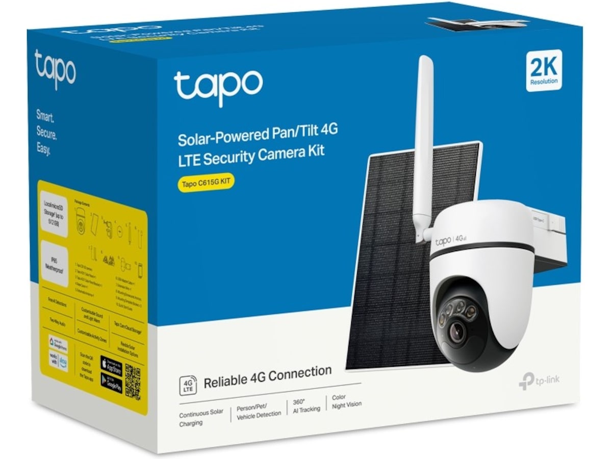 TP-Link Tapo C615G KIT overvåkningskamera, solcelledrevet Overvåkningskameraer