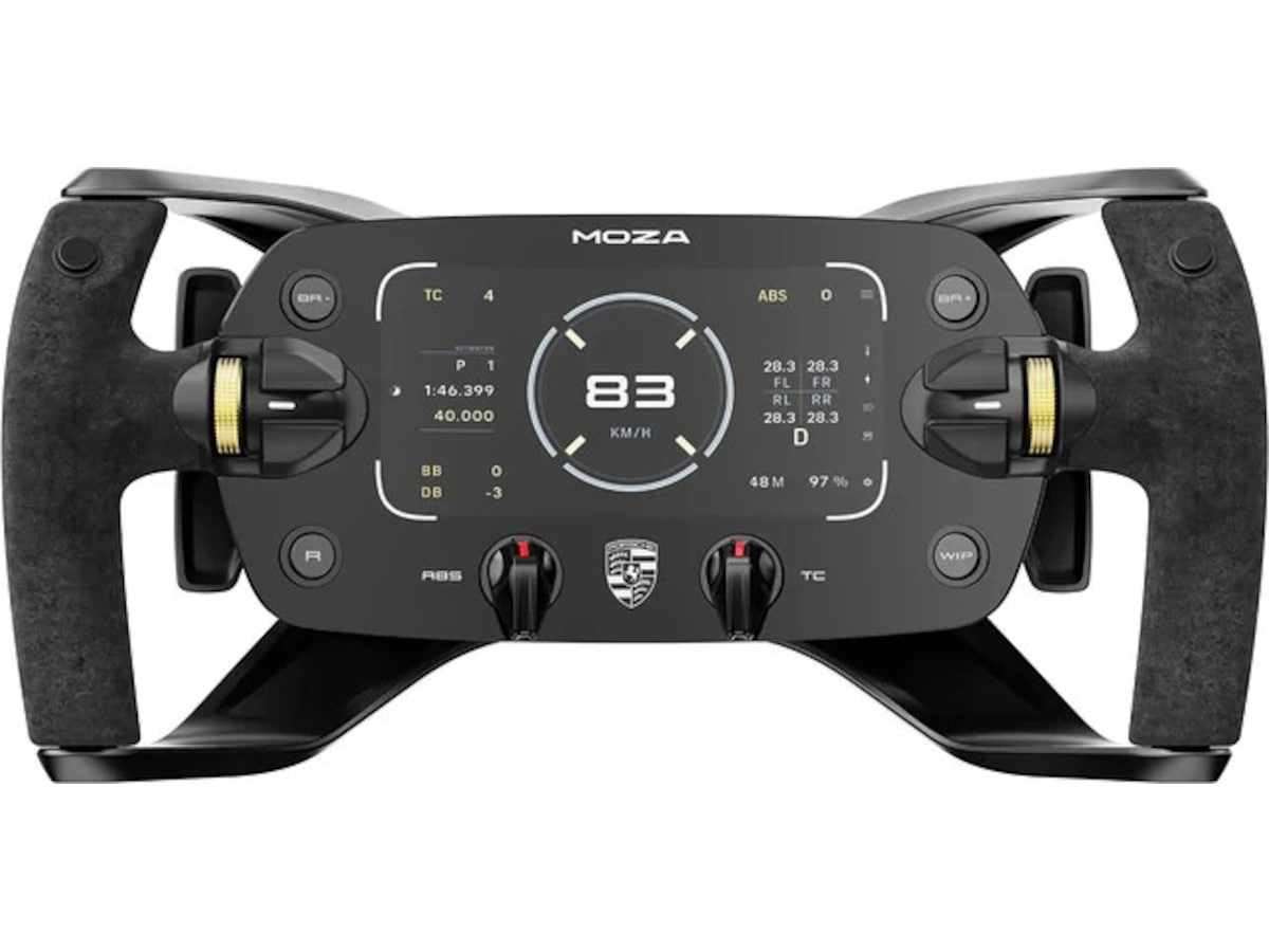MOZA Porsche MISSION R Simracing Steering Wheel Ratt og pedaler