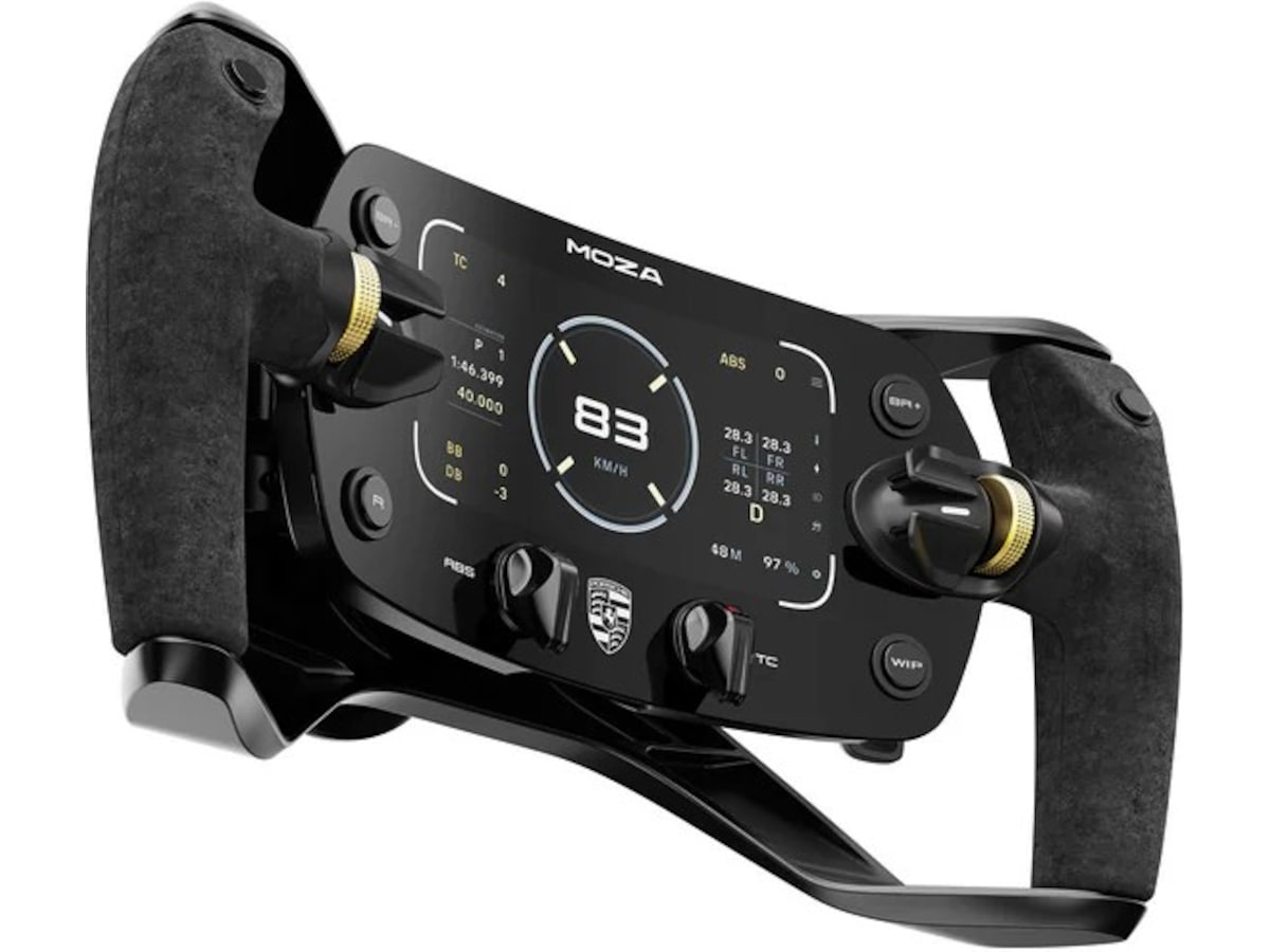 MOZA Porsche MISSION R Simracing Steering Wheel Ratt og pedaler