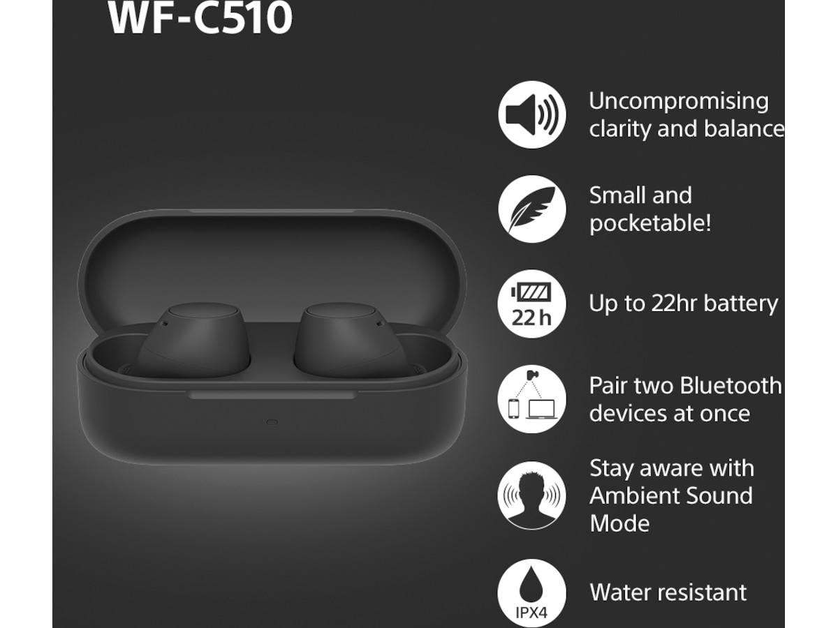 Sony WH-1000XM6 trådløse hodetelefoner, over-ear (blå) + WF-510 buds Hodetelefoner