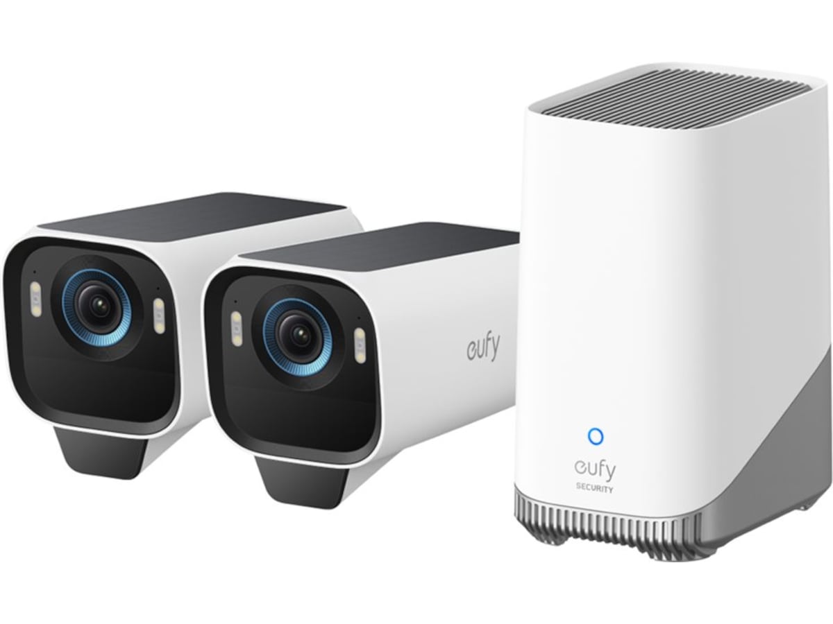 Eufy eufyCam S3 Pro overvåkningskamera sett 2-pack + HomeBase S380 Overvåkningskameraer