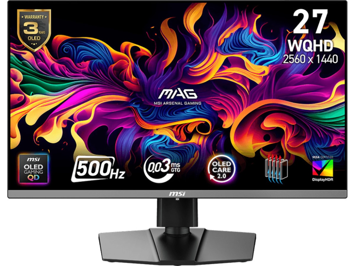 MSI 27" gamingskjerm MAG 272QP QD-OLED X50 Gamingskjermer