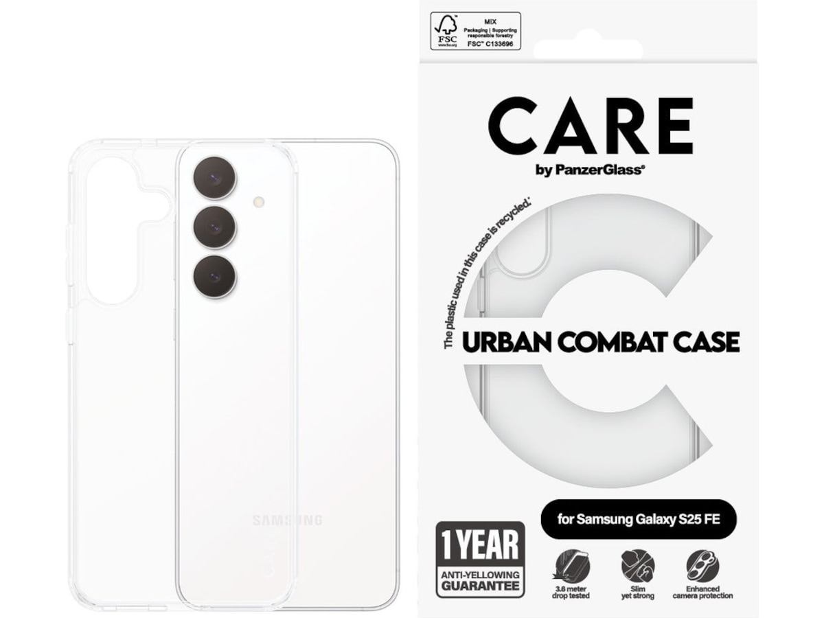 PanzerGlass CARE Galaxy S25 FE Urban Combat deksel (gjennomsiktig) Mobildeksel