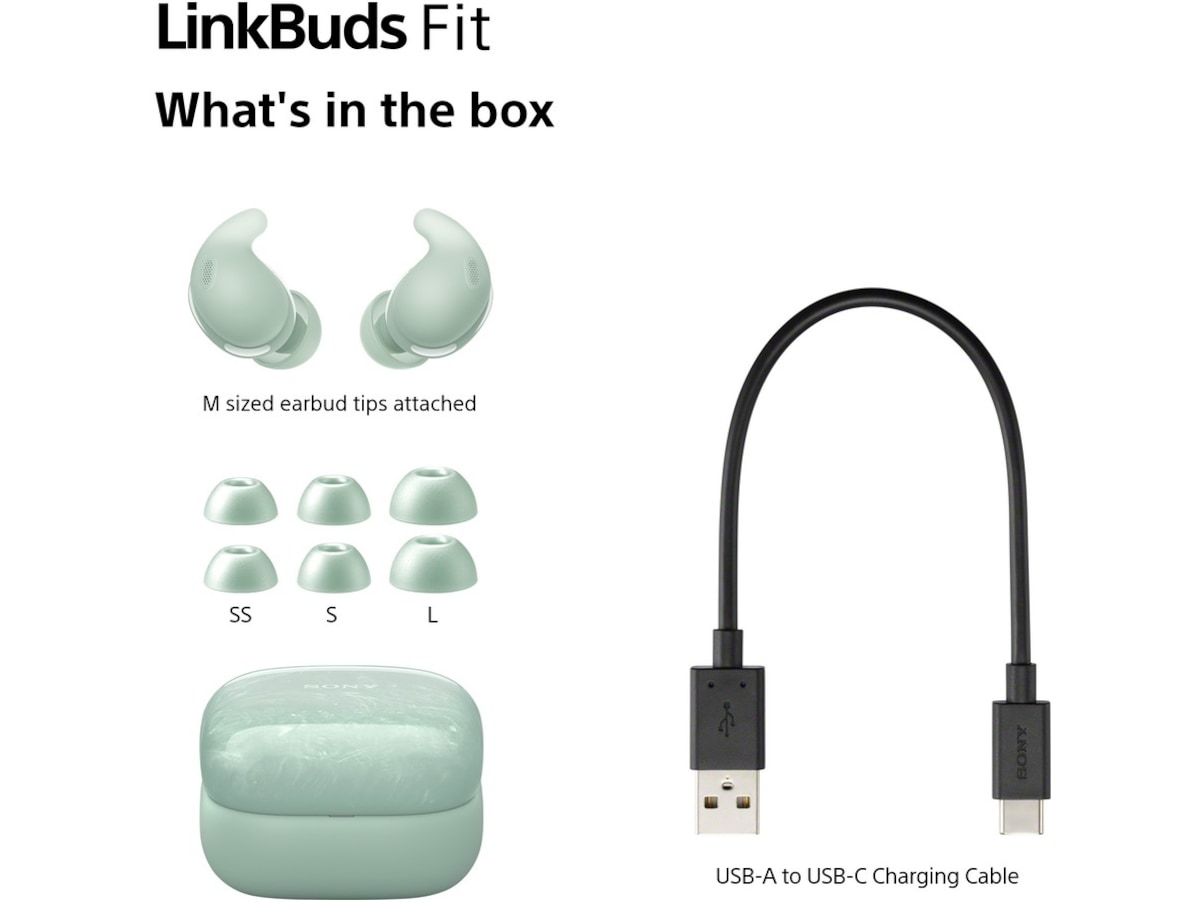 Sony Linkbuds Fit trådløse ørepropper, In-Ear (grønn) Ørepropper