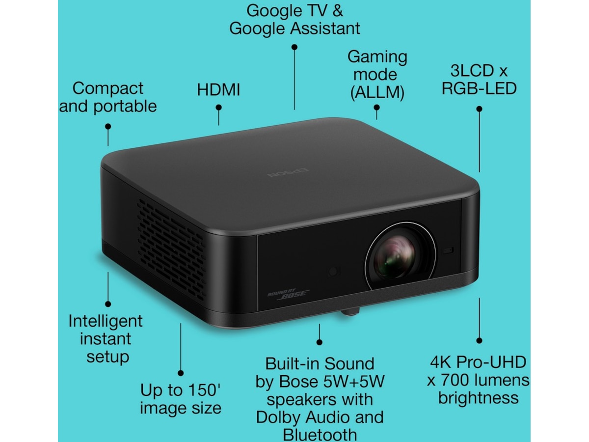 Epson Lifestudio Pop EF-62B 4K bærbar projektor (sort) Projektorer