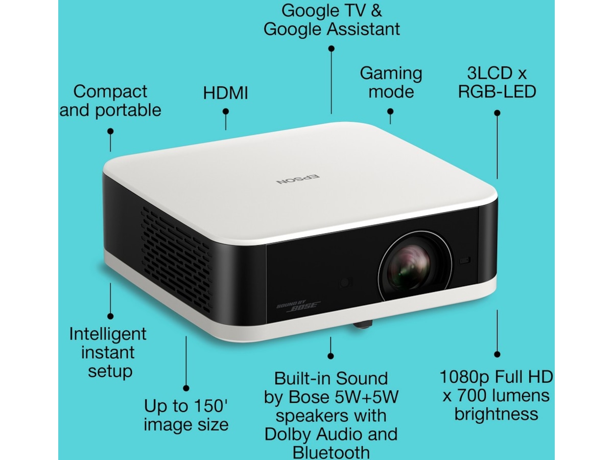 Epson Lifestudio Pop EF-61W bærbar 3LCD projektor (hvit) Projektorer