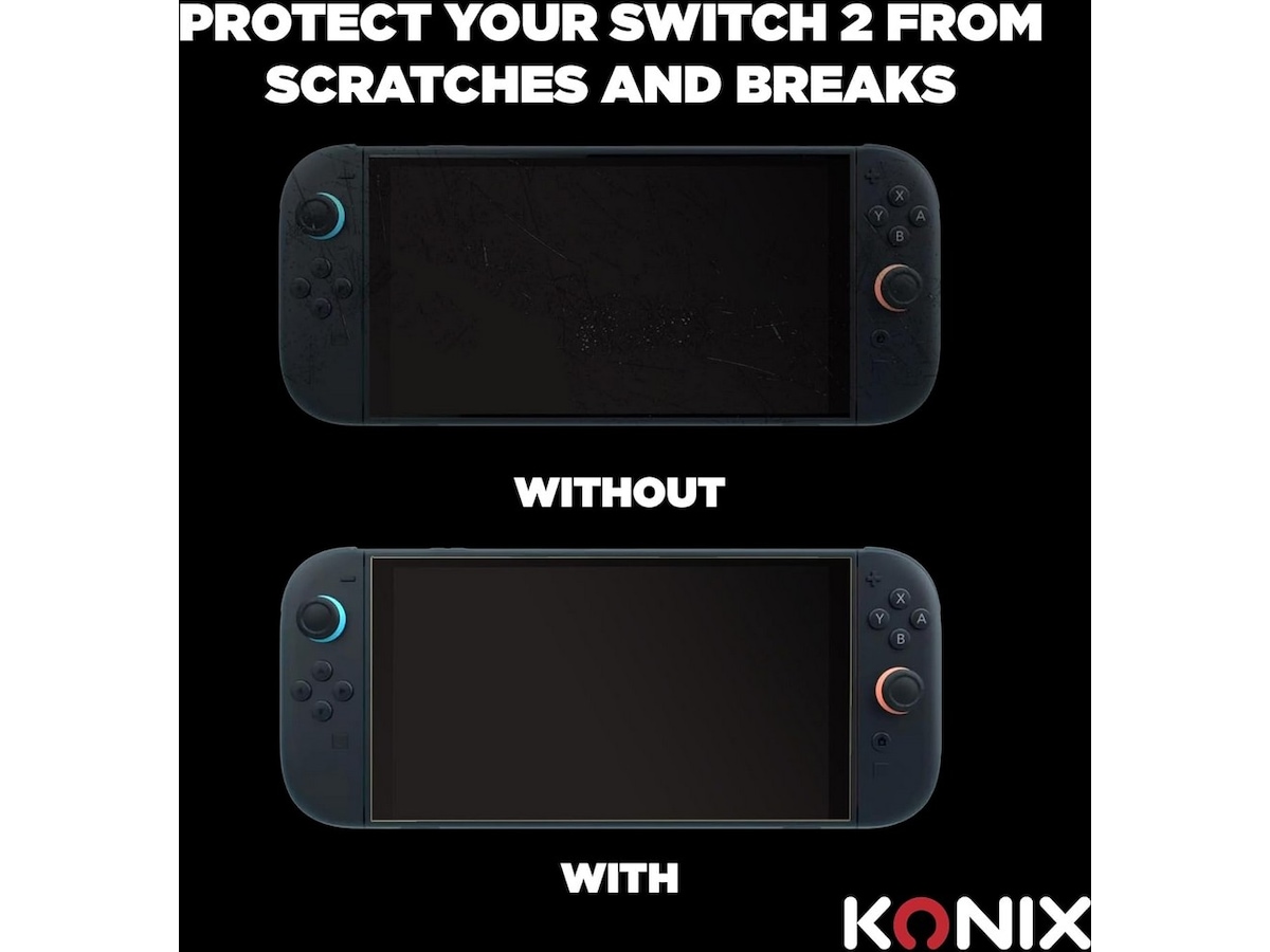 KONIX NSW2 herdet glass 9H Håndholdte spillkonsoller