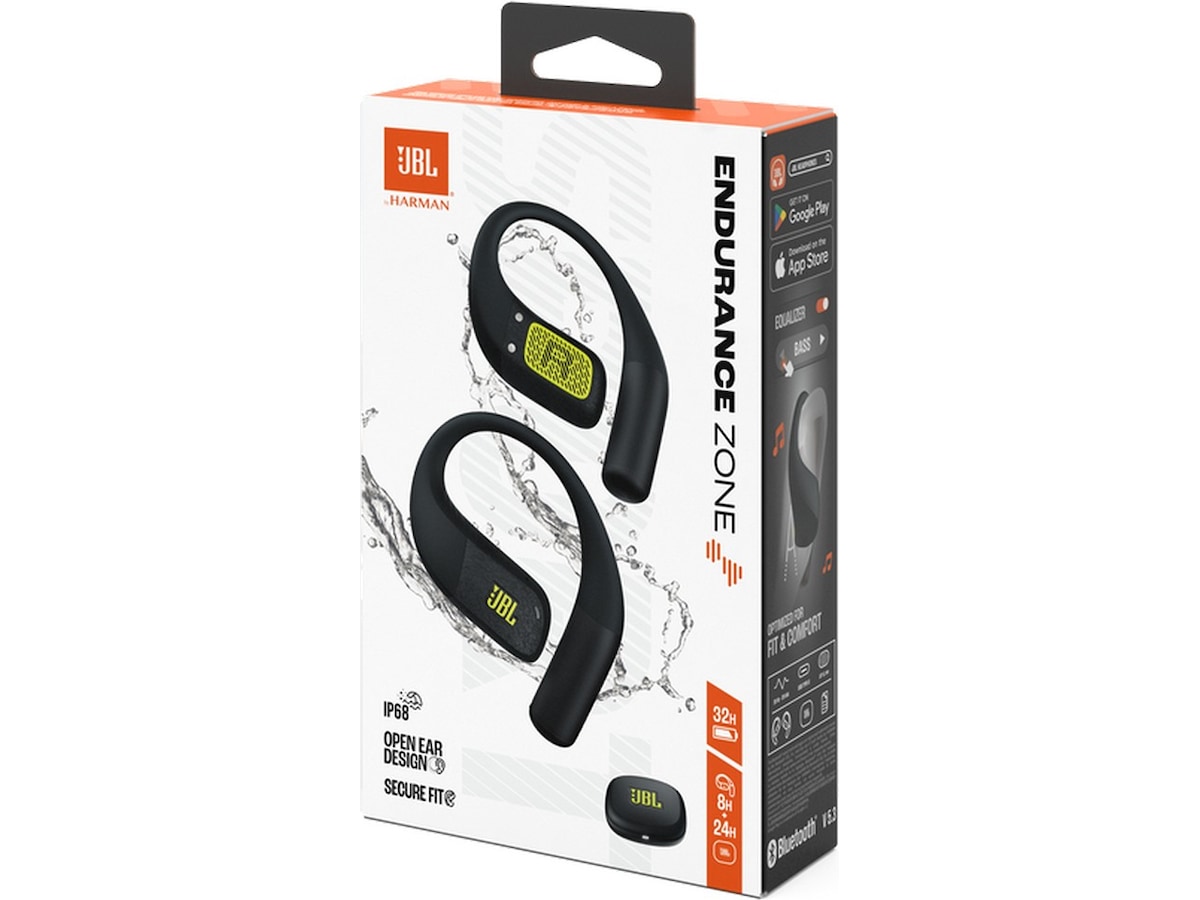 JBL Endurance Zone Trådløse ørepropper, Open Ear (sort/lime) Ørepropper