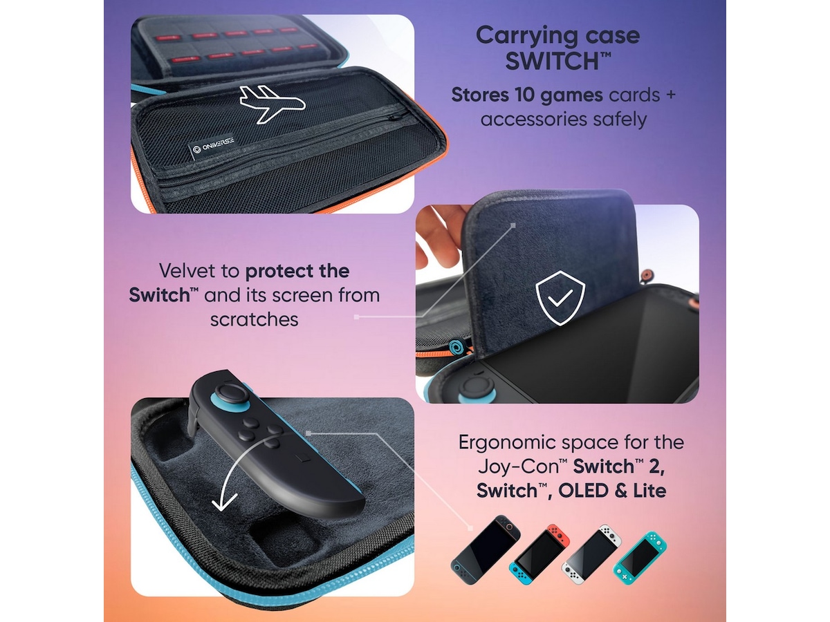 Oniverse Nintendo Switch 2 bæreetui (grå) Tilbehør til spillkonsoller