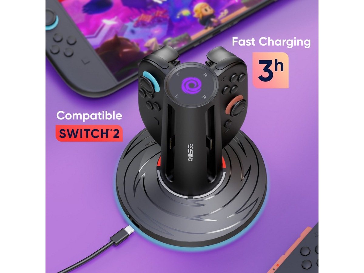 Oniverse Nintendo Switch 2 4 Joy-con ladestasjon Tilbehør til spillkonsoller