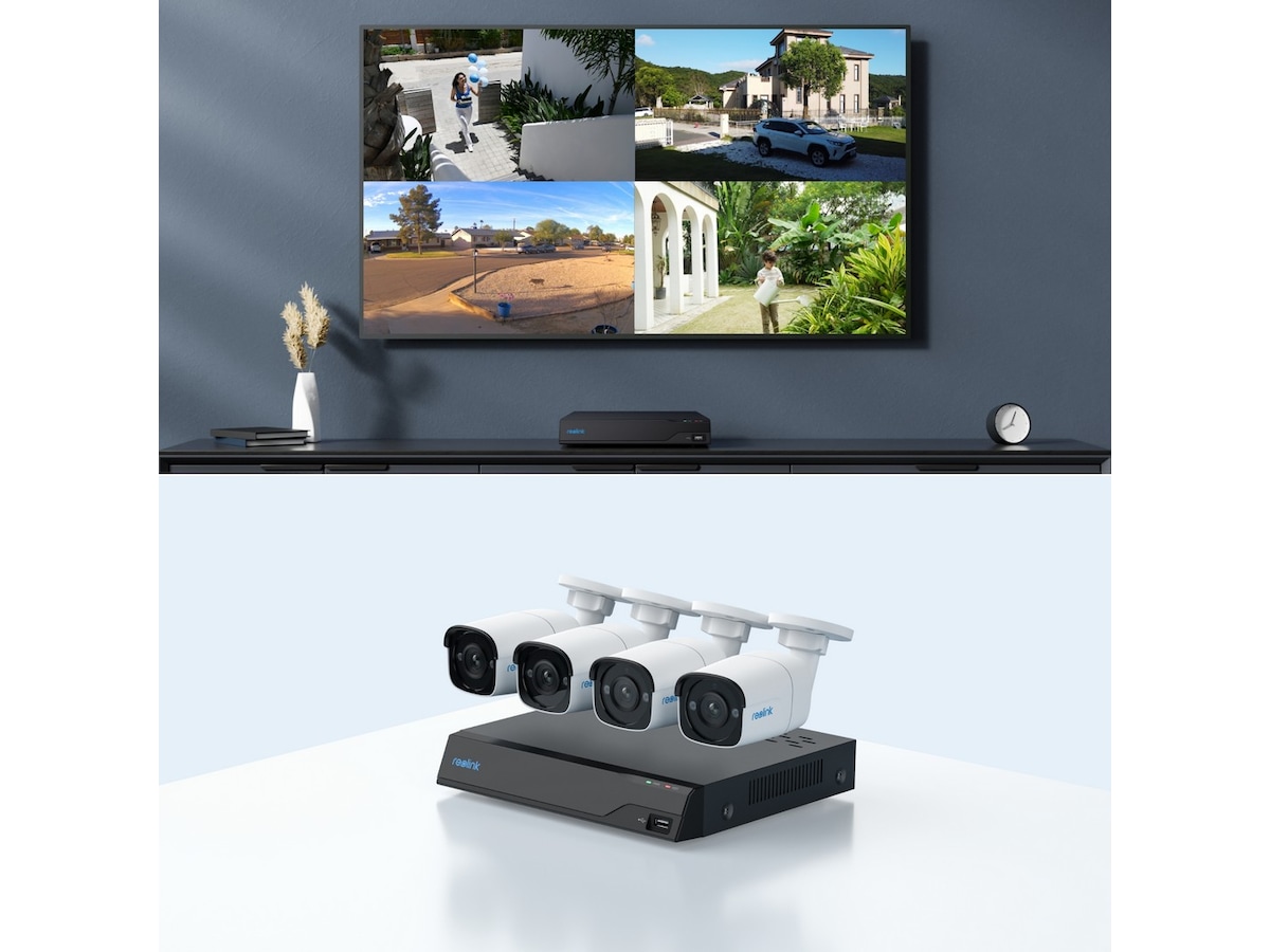 Reolink NVS8-5MB4 NVR med 4 kameraer Overvåkningskameraer
