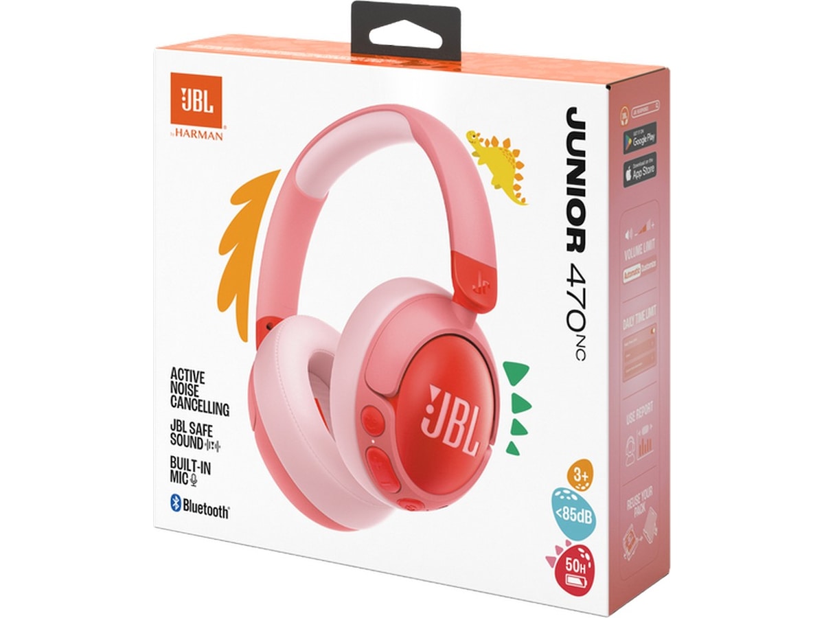 JBL Junior 470NC trådløse hodetelefoner, over-ear (rosa) Hodetelefoner
