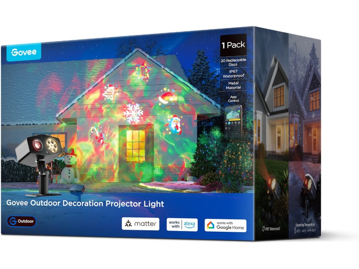 Govee utendørs dekorasjonsprojektorlys Led strips & underholdning
