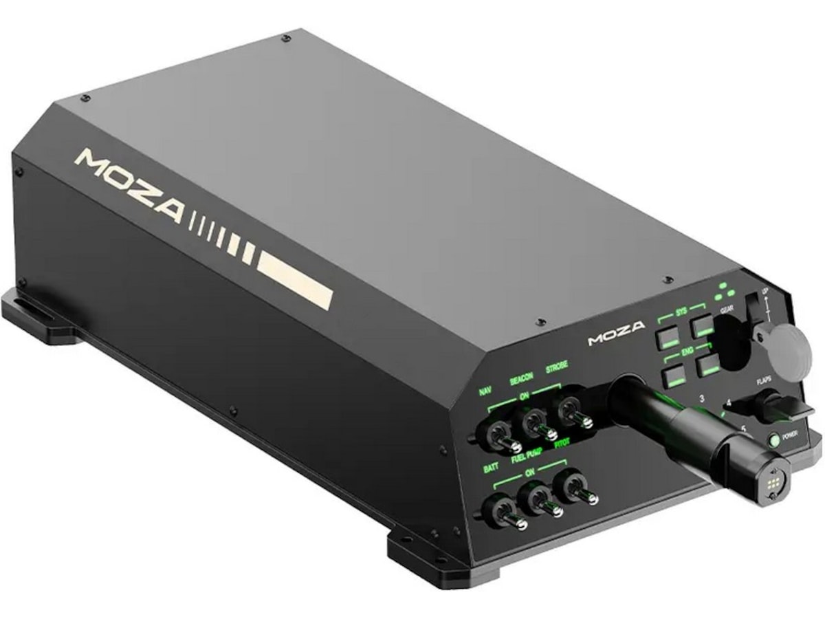 MOZA AY210 force feedback yoke base Ratt og pedaler