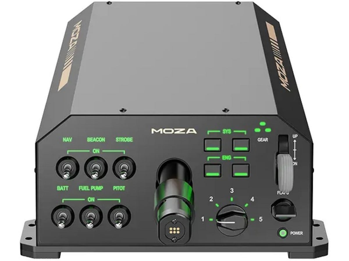 MOZA AY210 force feedback yoke base Ratt og pedaler