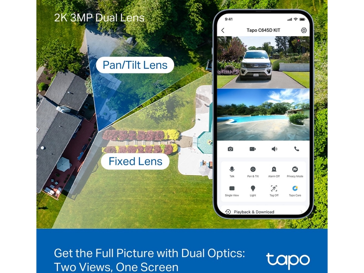 TP-Link Tapo C645D KIT overvåkningskamera, solcelledrevet Overvåkningskameraer