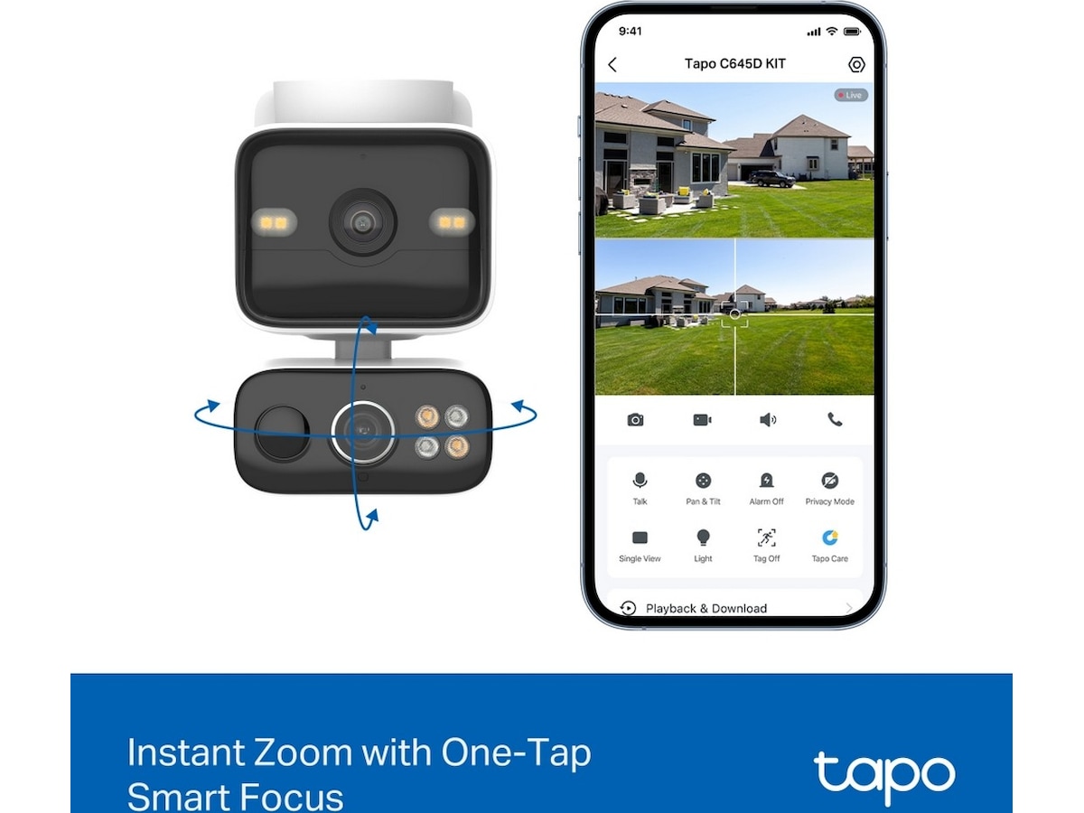 TP-Link Tapo C645D KIT overvåkningskamera, solcelledrevet Overvåkningskameraer