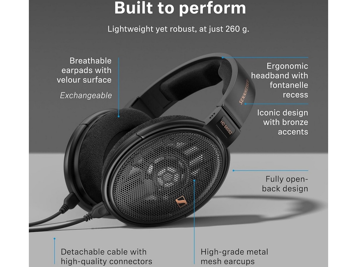 Sennheiser HD660S 2 åpne hodetelefoner, over-ear (sort) Hodetelefoner