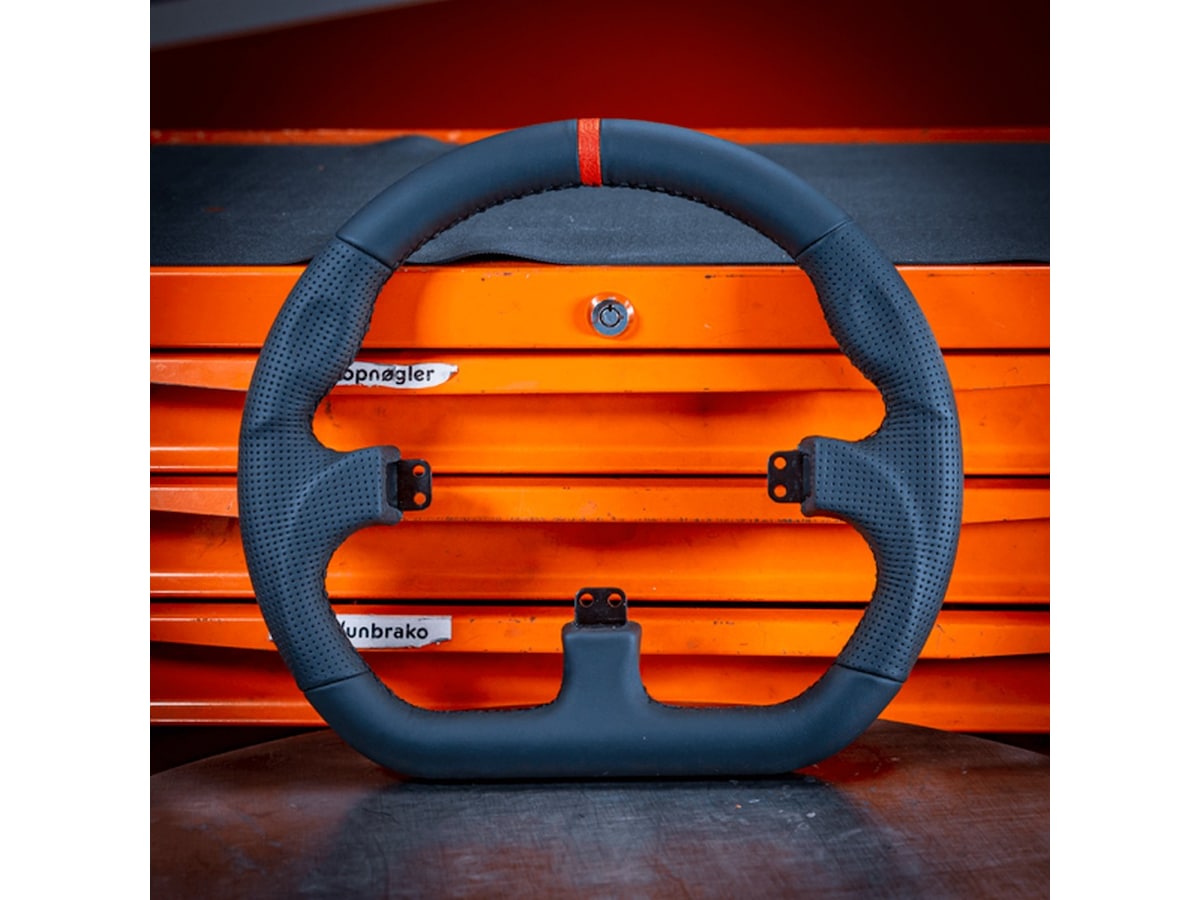 Asetek Closed D rattkrans skinn (svart) Ratt og pedaler