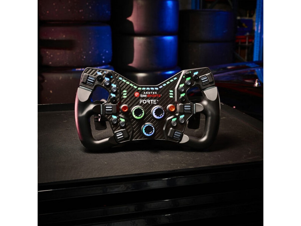 Asetek Forte® Formula knappeboks (svart, aluminium) Ratt og pedaler