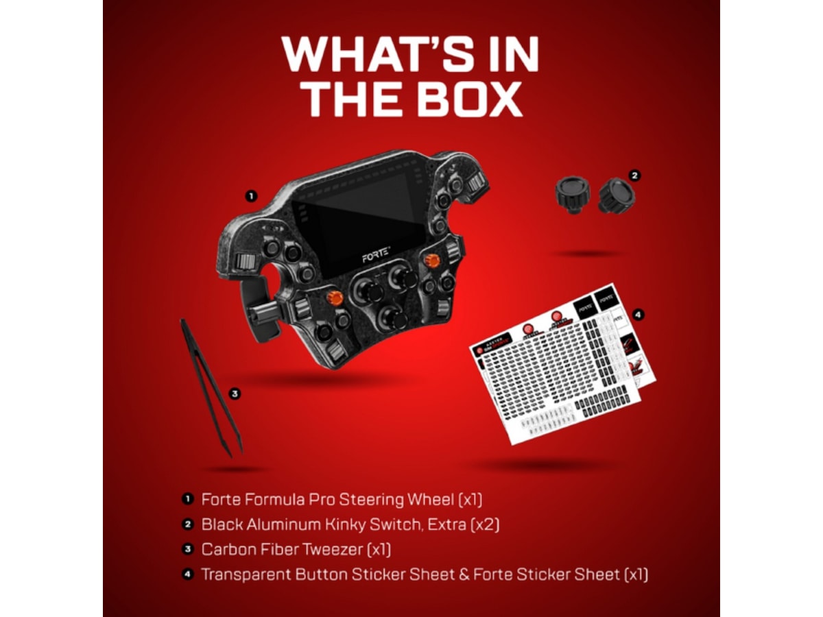 Asetek Forte Formula Pro ratt Ratt og pedaler