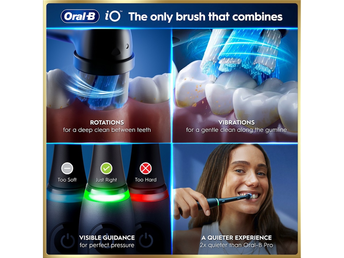 Oral-B iO9 elektrisk tannbørste duo-pakke (svart og rosa) Tilbehør til tannpleie