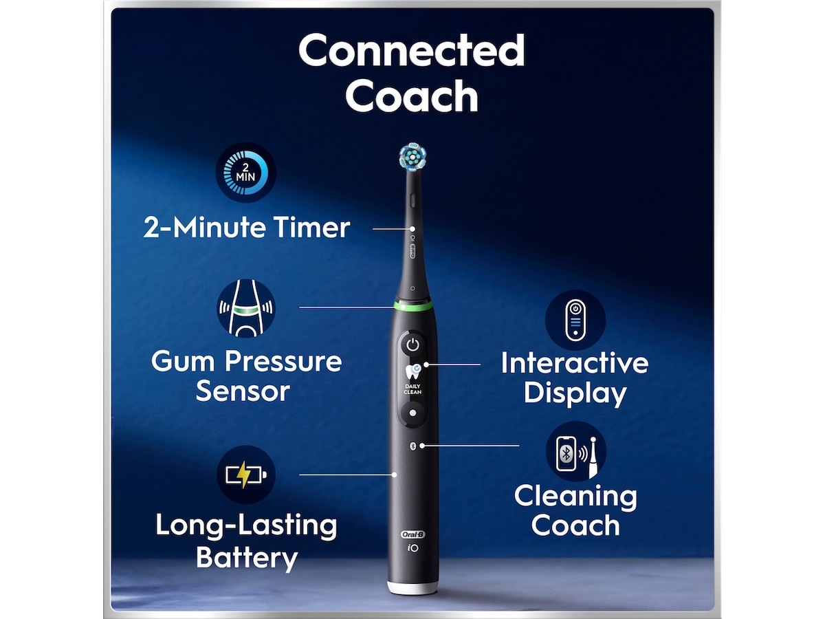 Oral-B iO6 elektrisk tannbørste (svart og rosa) Tilbehør til tannpleie