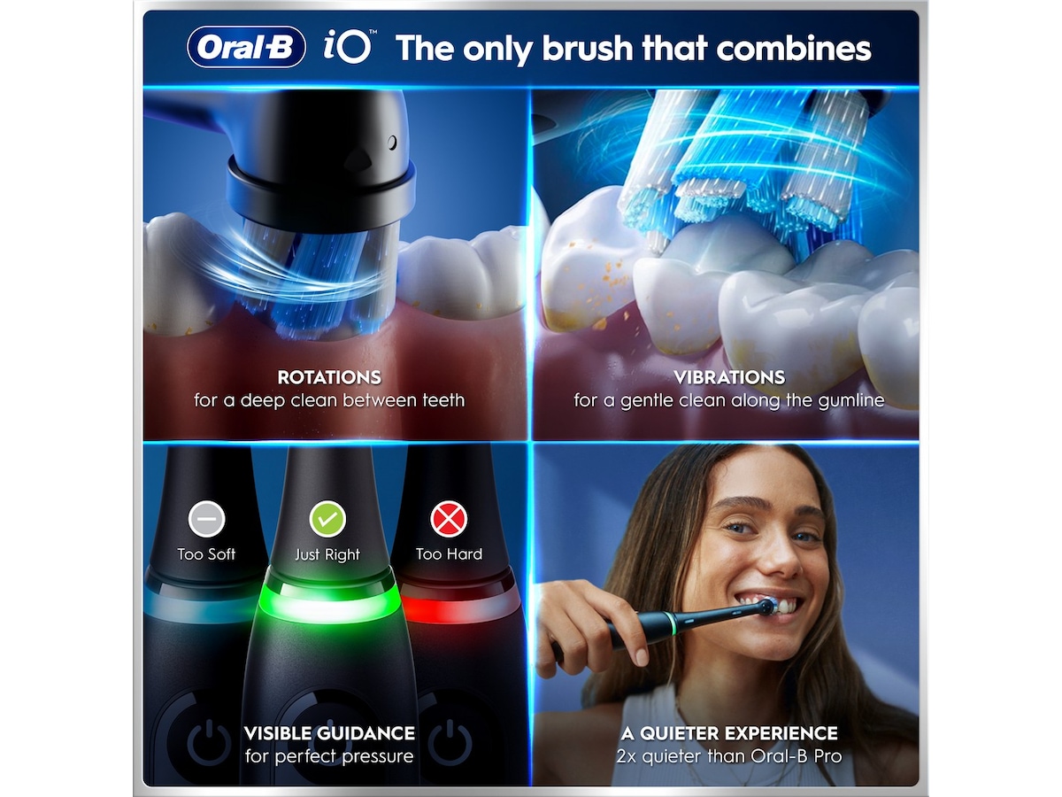 Oral-B iO6 elektrisk tannbørste (svart og rosa) Tilbehør til tannpleie