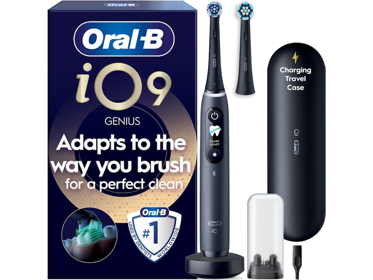 Oral-B iO9 elektrisk tannbørste (svart) Tilbehør til tannpleie