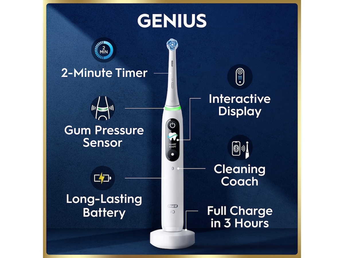 Oral-B iO9 elektrisk tannbørste (hvit) Tilbehør til tannpleie